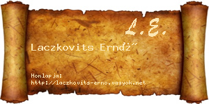 Laczkovits Ernő névjegykártya